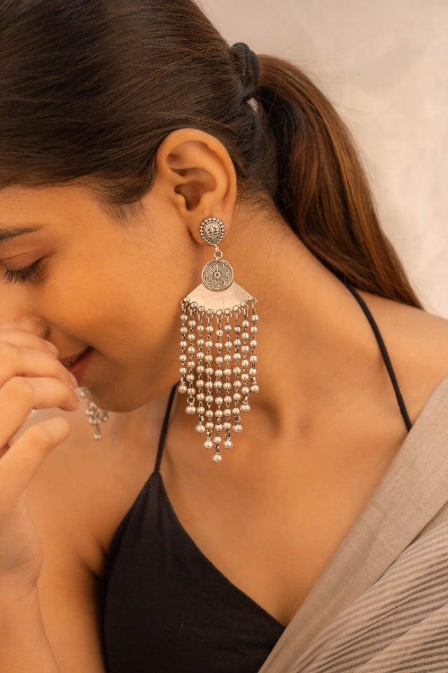 Mizoya Ball Drop Cluster Statement Earring