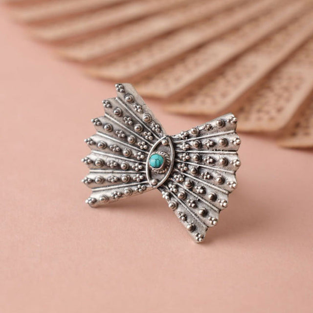 Mizoya Turquoise Bow Tie Statement Ring