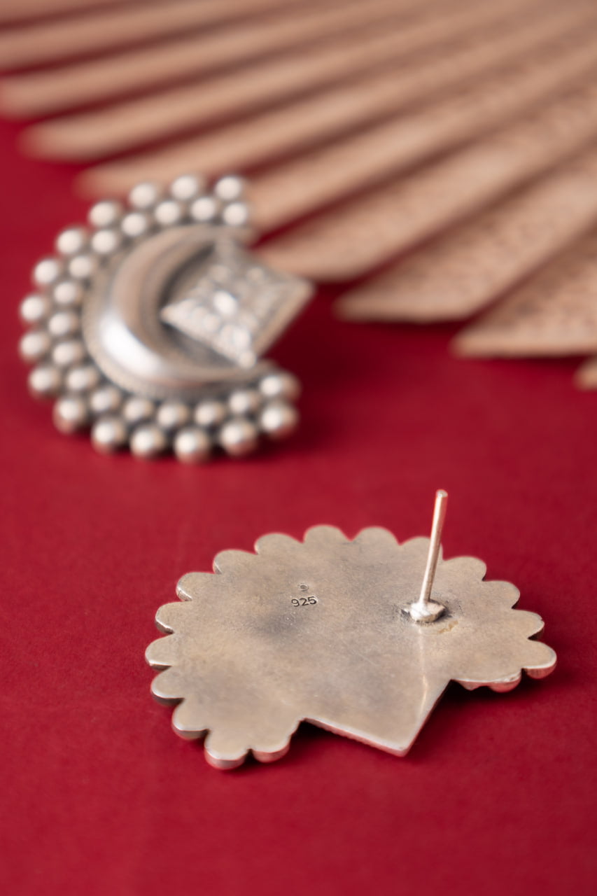 Mizoya Chandra Daana Embossed Stud Earring