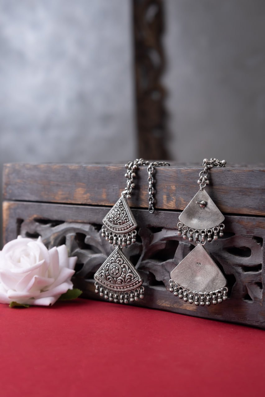 Mizoya Triangle Layered Kaanchain Earring