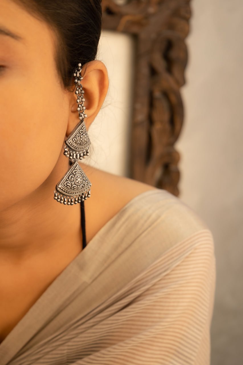 Mizoya Triangle Layered Kaanchain Earring
