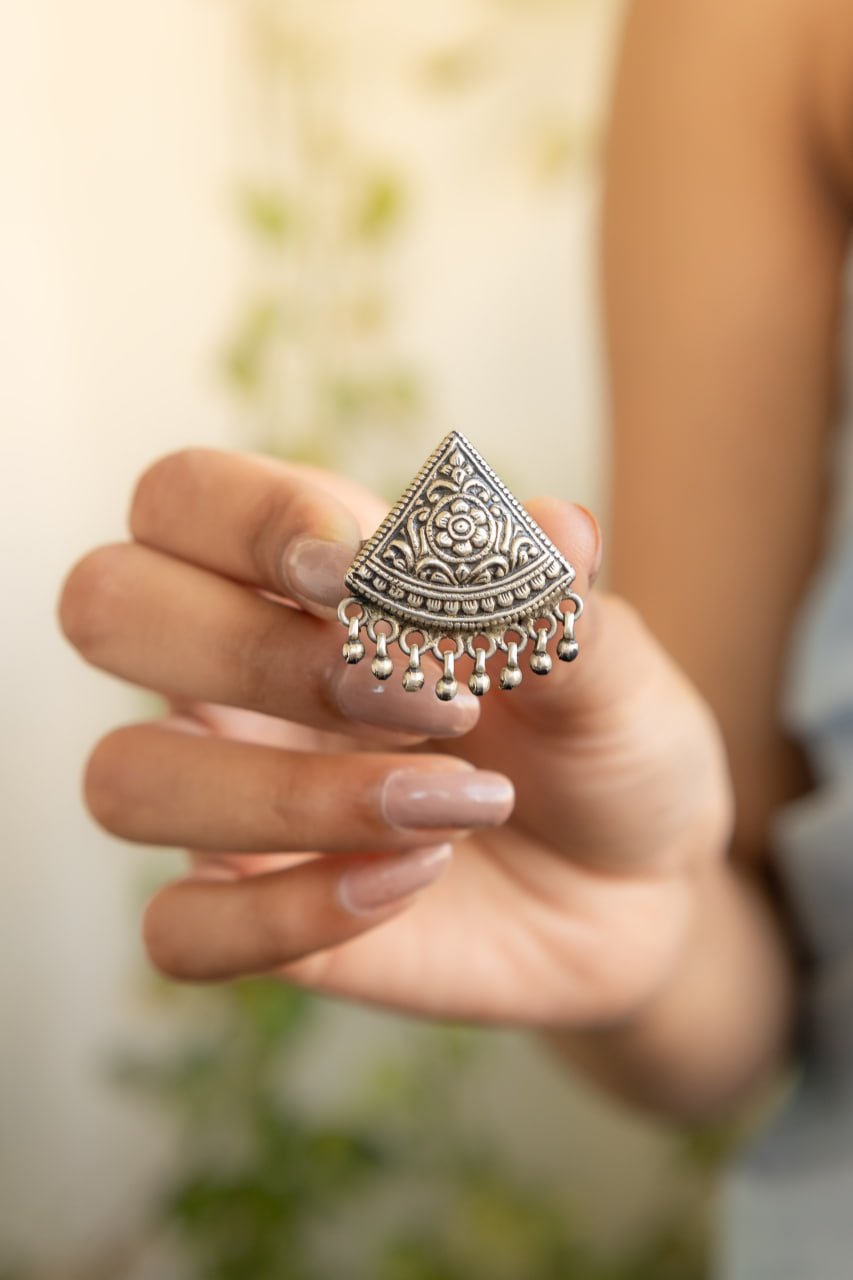 Mizoya Intricate Ghughri Drop Ring