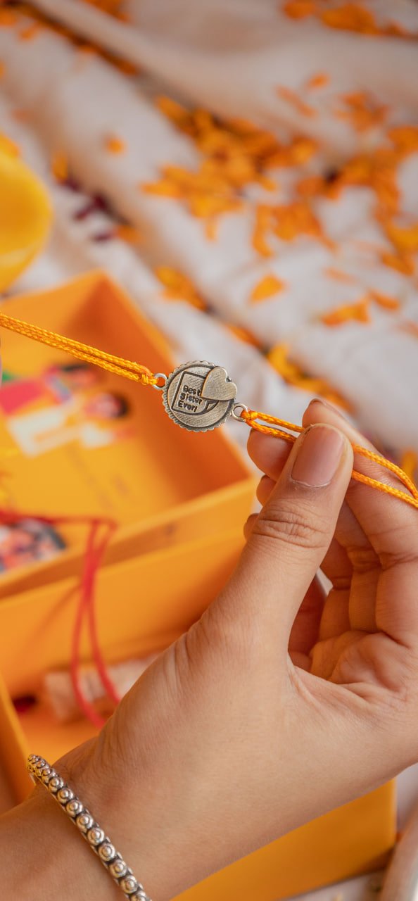 925 pure silver Best Sister Ever message rakhi, alternate view