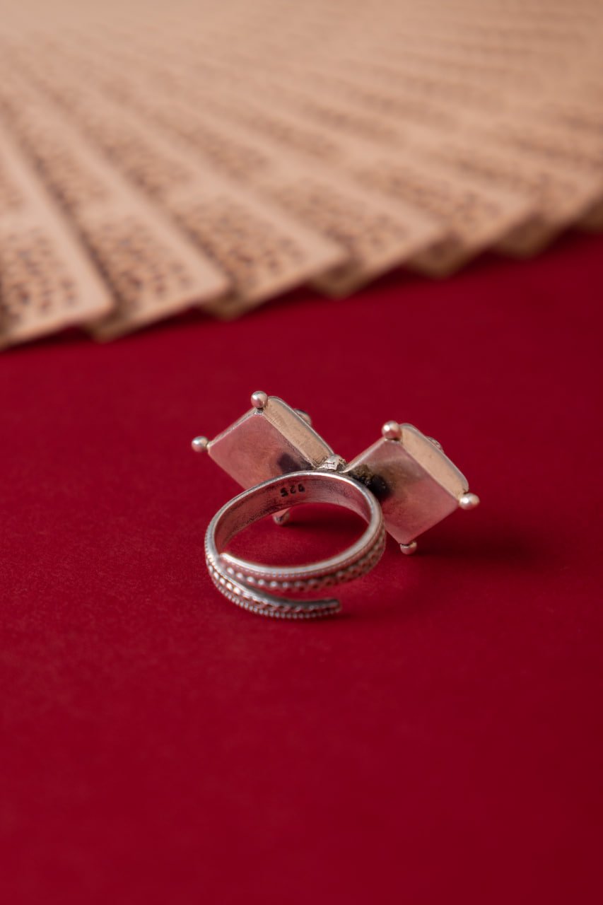 Moh Dual Tikdi Embossed Pink Matte Ring