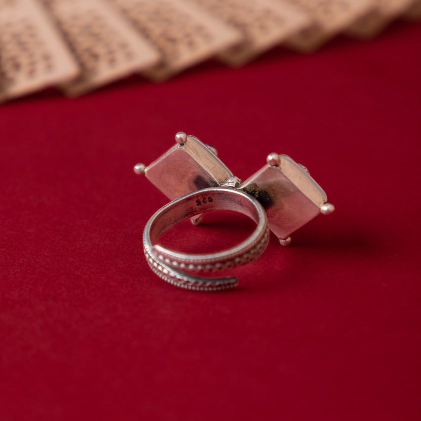 Moh Dual Tikdi Embossed Pink Matte Ring