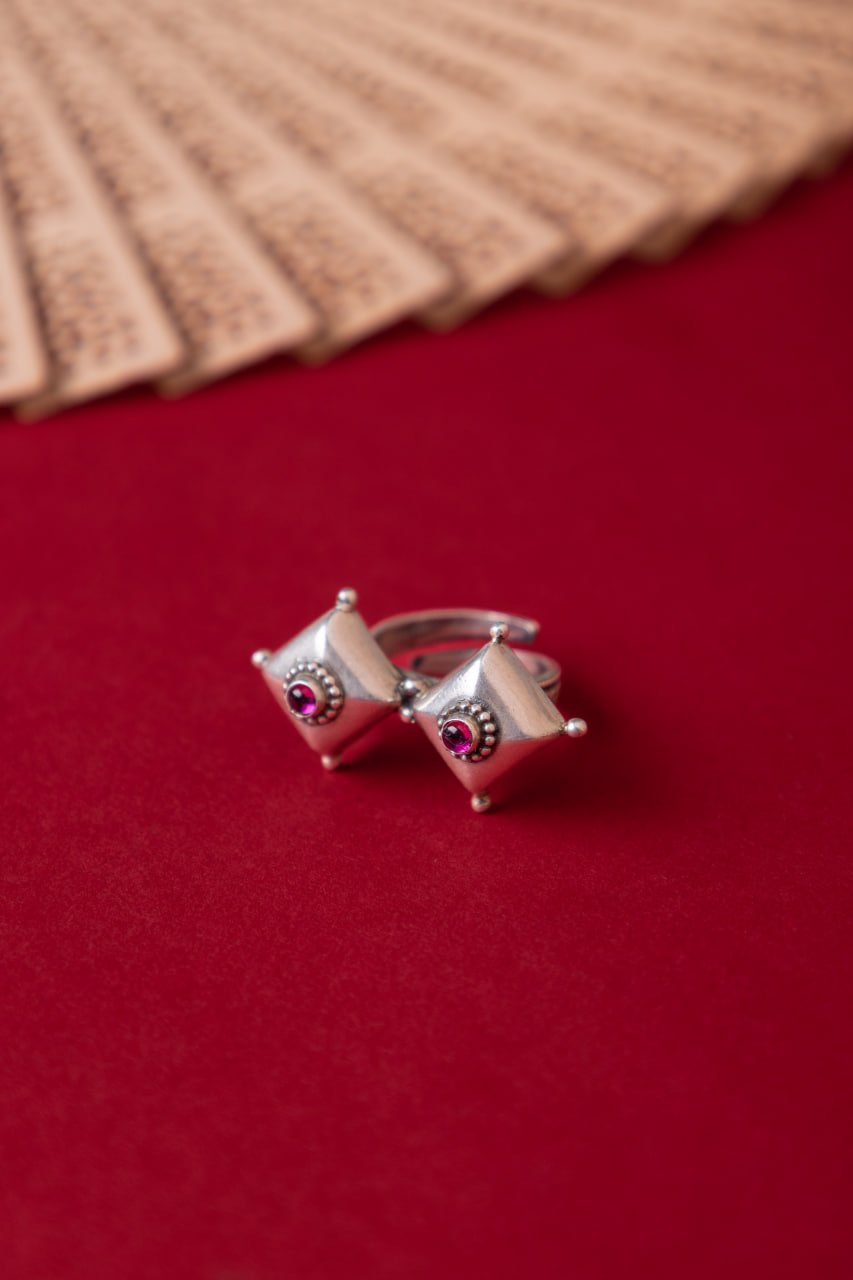 Moh Dual Tikdi Embossed Pink Matte Ring