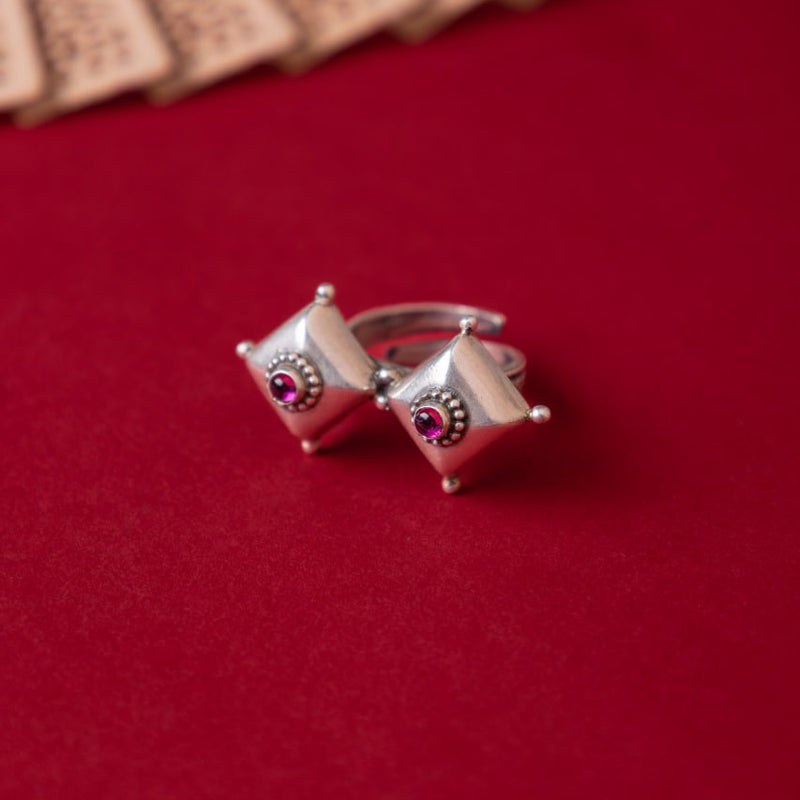 Moh Dual Tikdi Embossed Pink Matte Ring