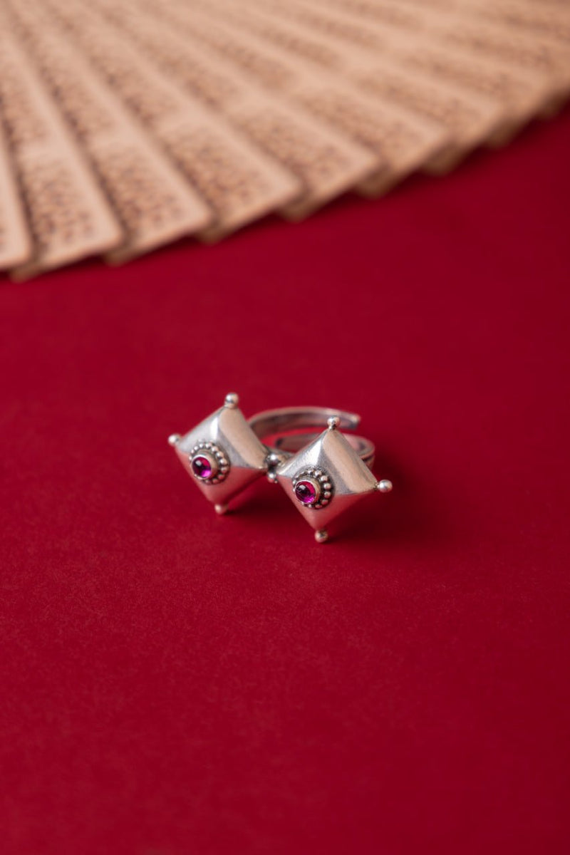 Moh Dual Tikdi Embossed Pink Matte Ring