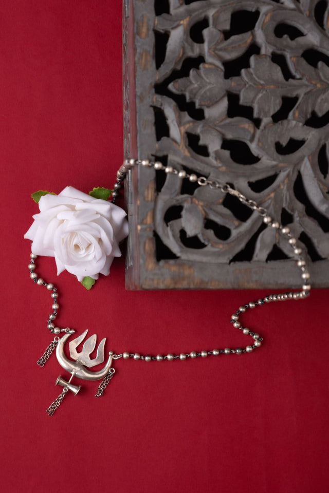 Moh Fine Trishul Ball Chain Necklace