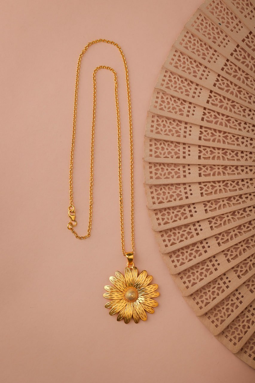 Moh Gold Sunflower Intricate Necklace