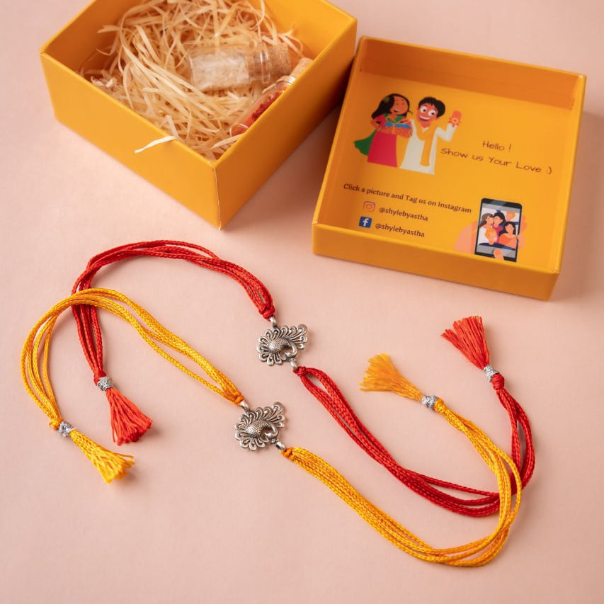 Moh Handcrafted Dancing Peacock Rakhi