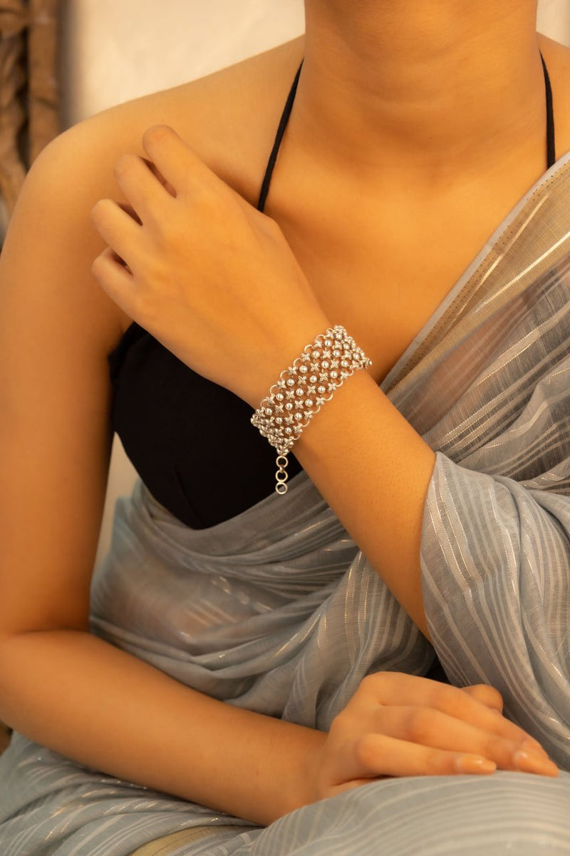 Moh Intricate Jali Statement Bracelet