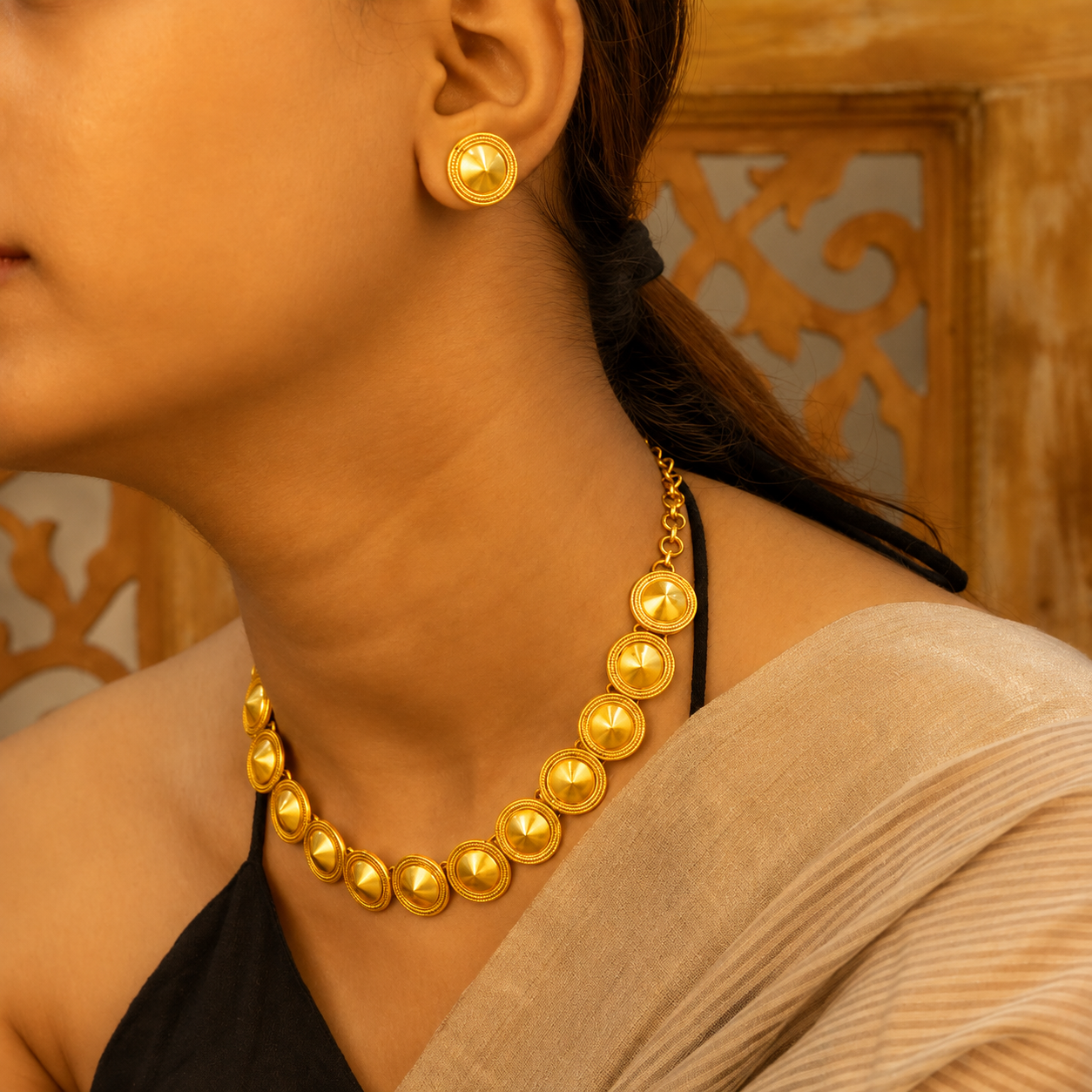 Moh Tikdi Sequence Fine Necklace Set