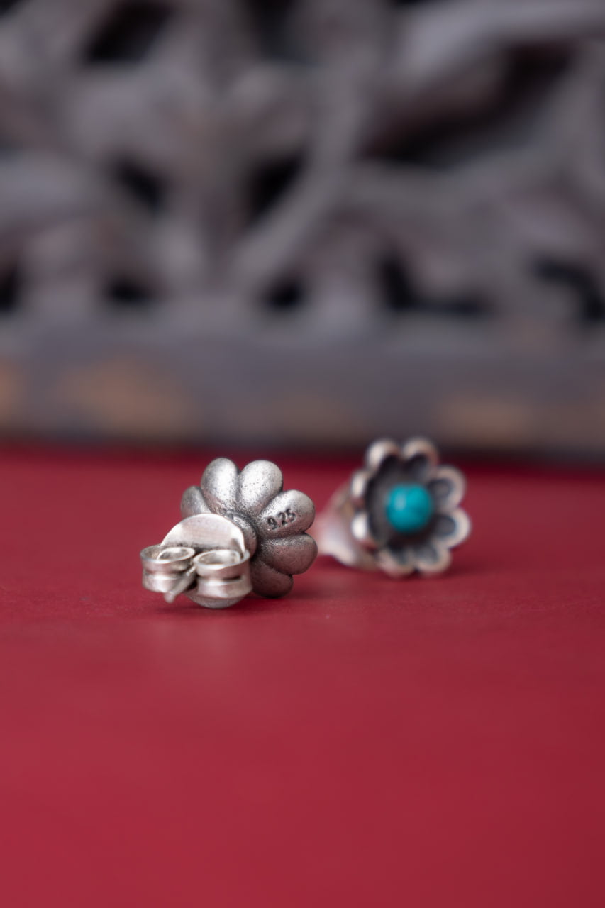 Moh Turquoise Flower Stud Earring