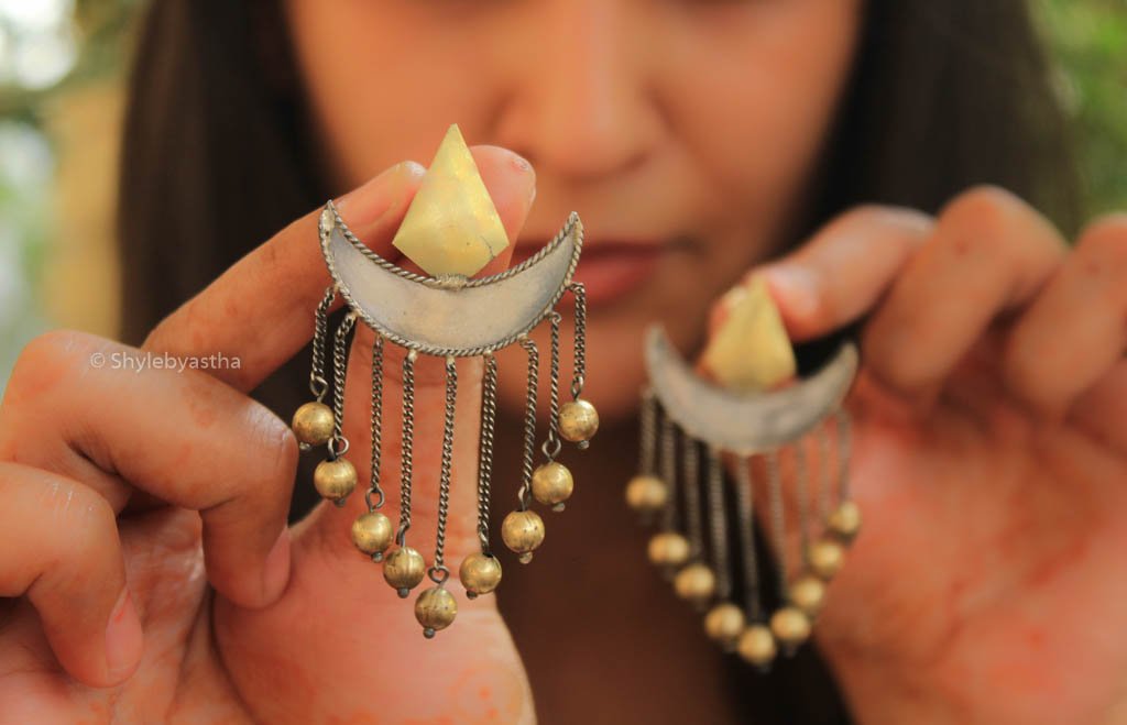 Shiva- Chandra Dual Tone Danglers