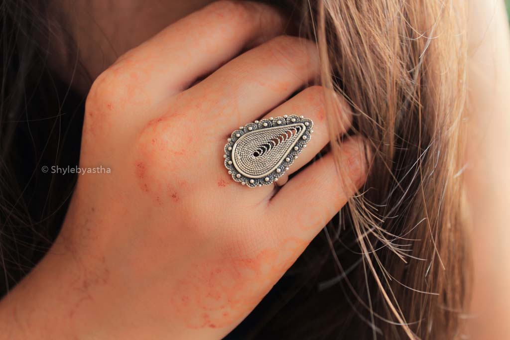 Adya Intricate Drop Ring