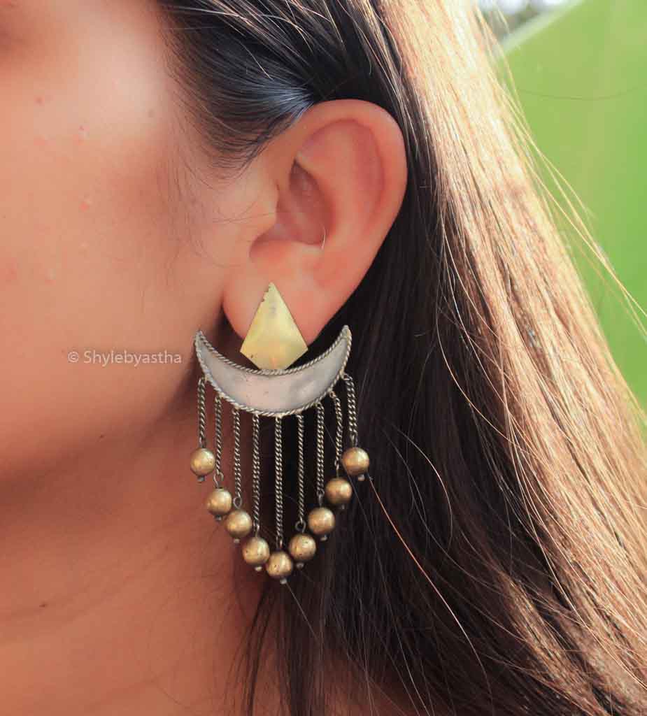 Shiva- Chandra Dual Tone Danglers