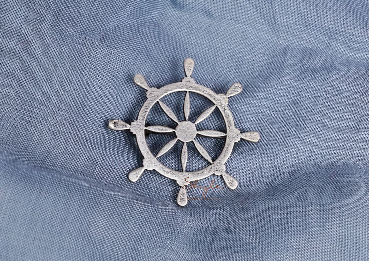 Adya Statement Ship Handle Brooch front