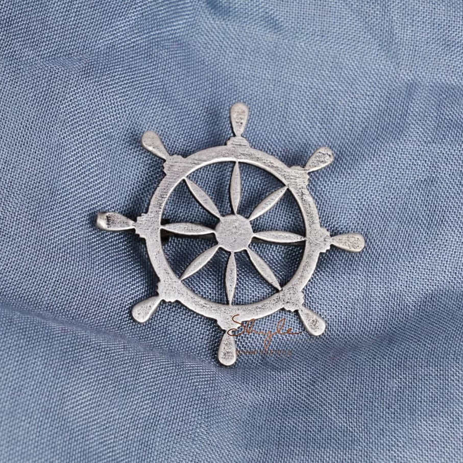Adya Statement Ship Handle Brooch front