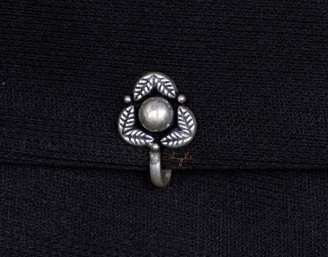 Adya Intricate leaf Cluster Fine Nose Clip on