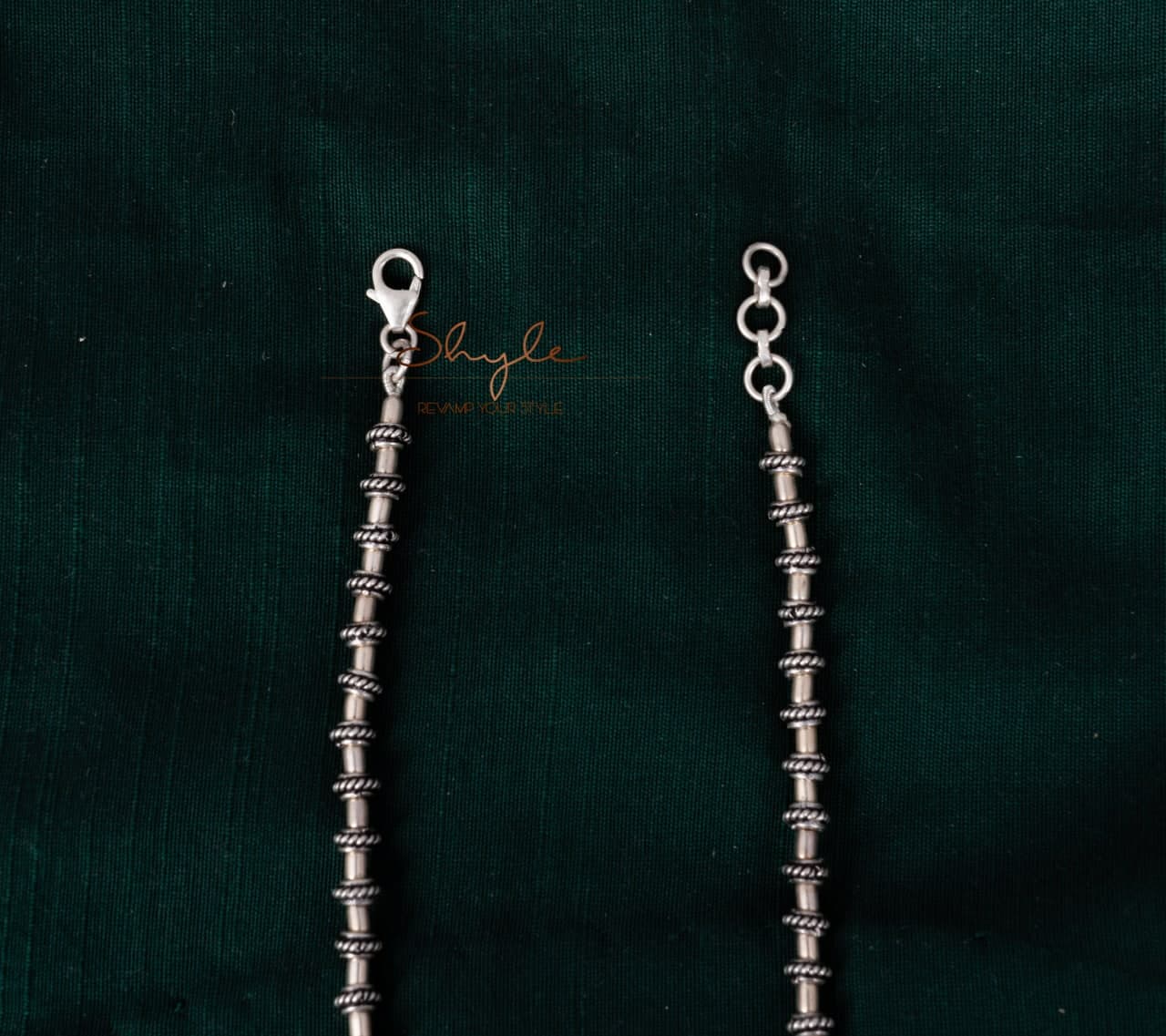 Adya Embossed Oxidised Anklets