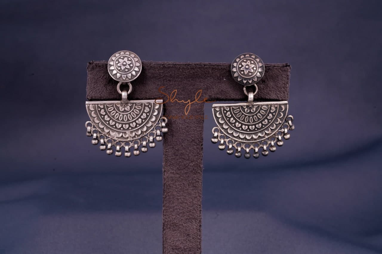 Moh Intricate Handcrafted D Drop Earrings