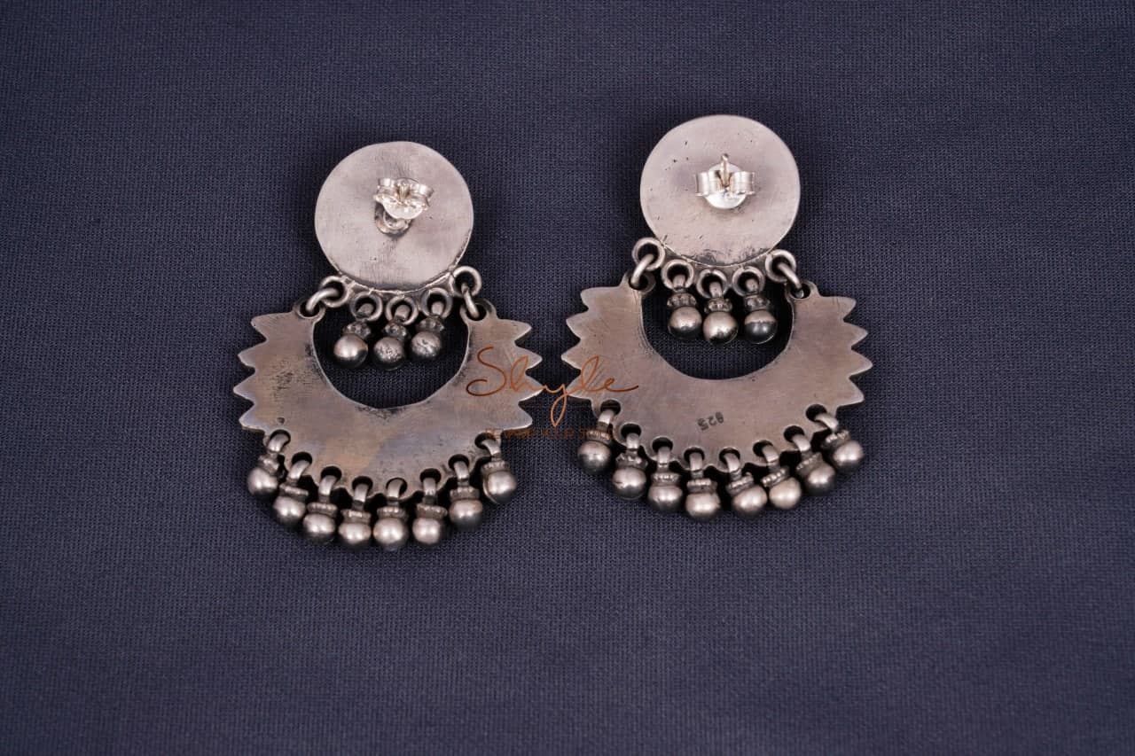 Mizoya Dancing Peacock Motif ghughri Earring back