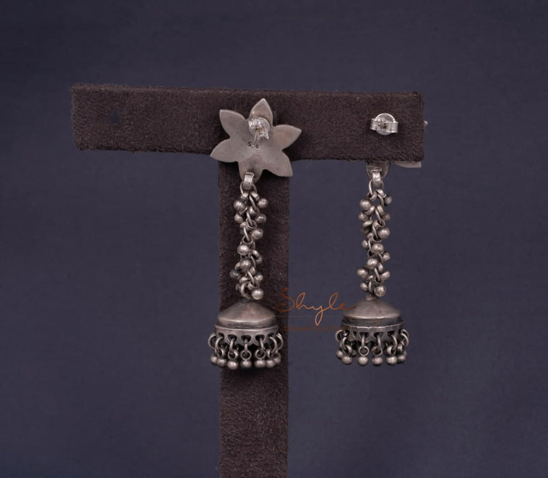 Dulari Flower Motif Ghughri Jhumki back