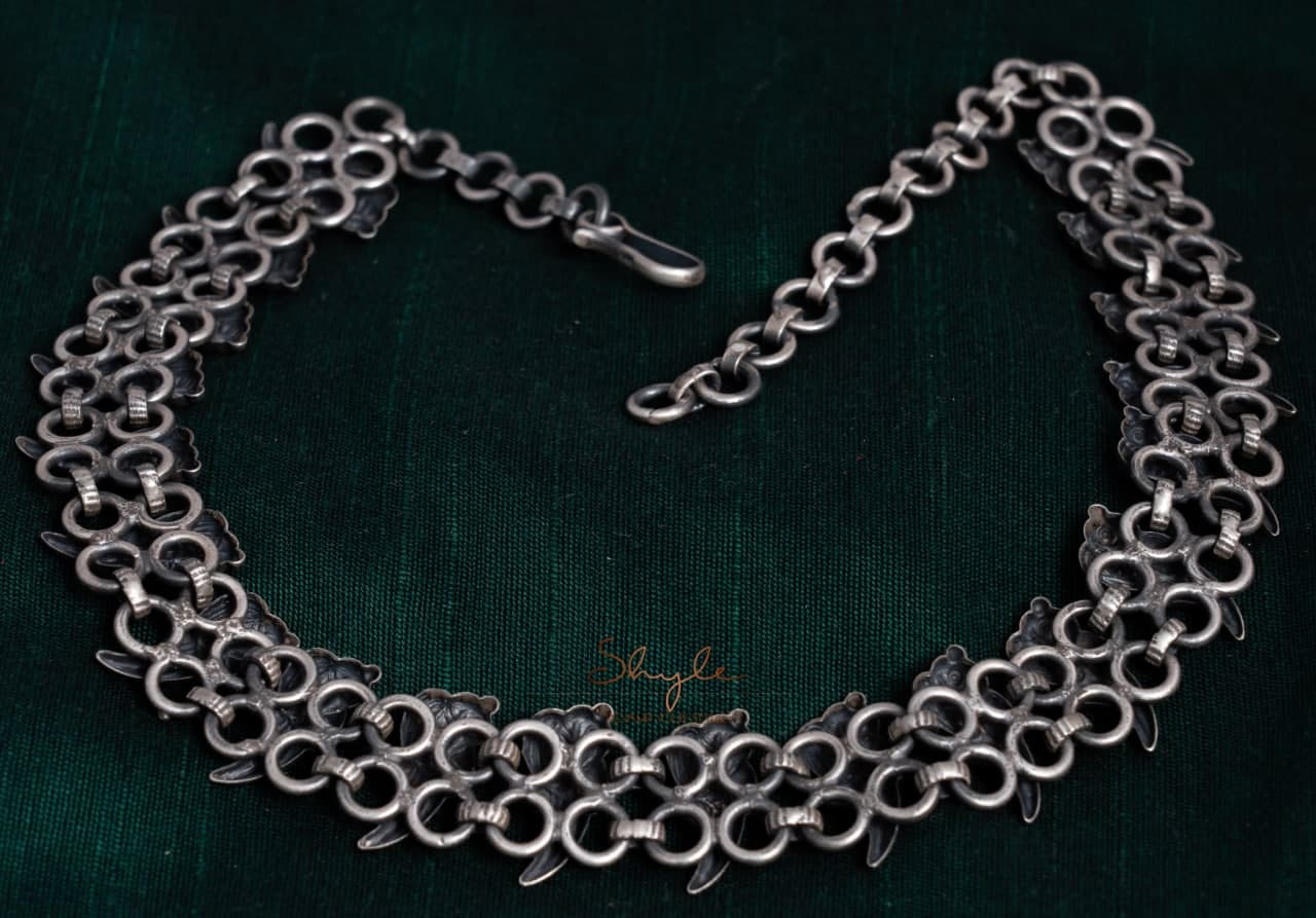 Moh Intricate Mini Parrot Jali Choker