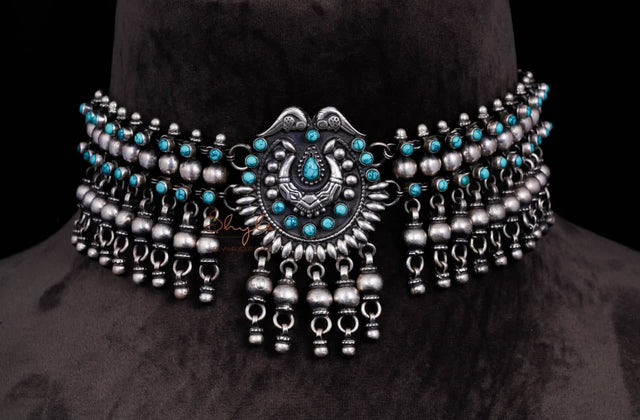 Tattva Jadau Turquoise Ghughri Ball Choker