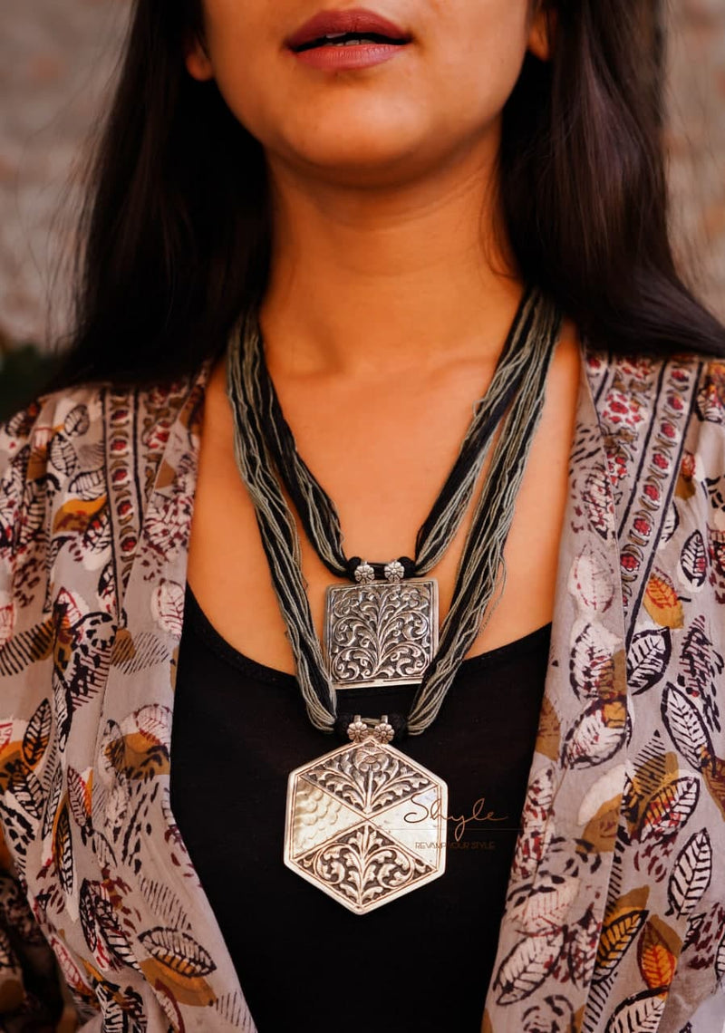 Anvaya Chitai Motif Layered Necklace
