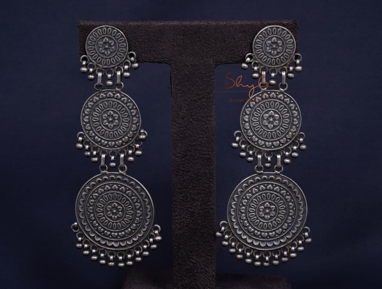 Anvaya Intricate Triple Layered Timeless Earrings front