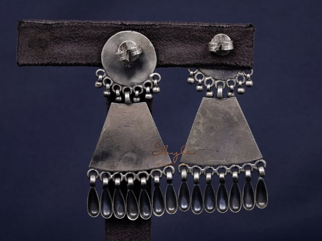 Mizoya Daana Detailed Motif Peacock Intricate Earrings back