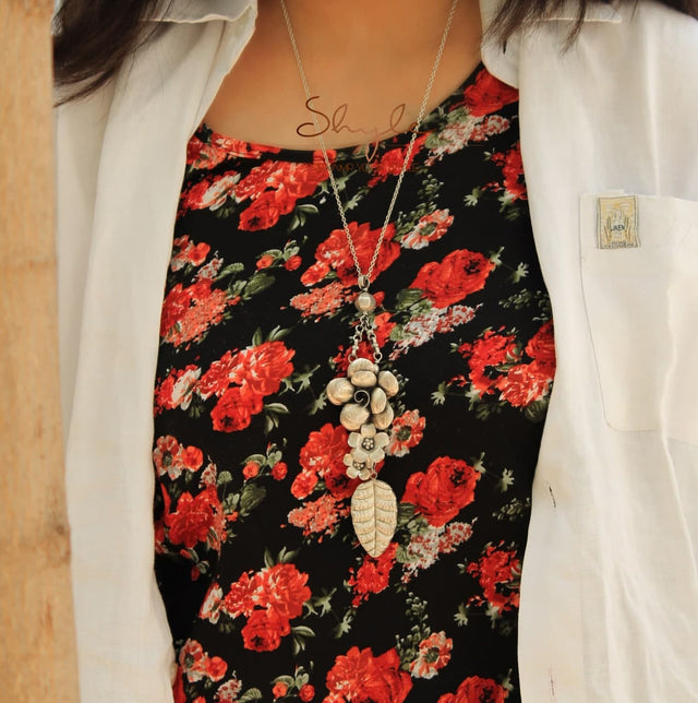 Qurbat Rose Petal Cluster Statement Necklace