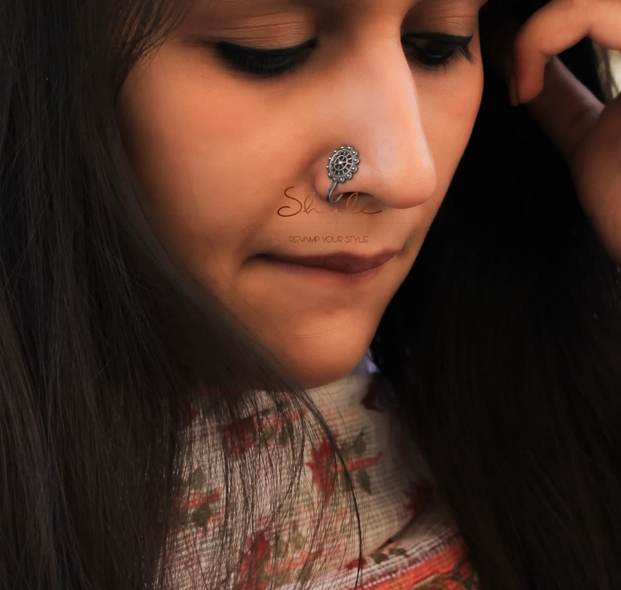 Adya Intricate Charkha Nose Clip on