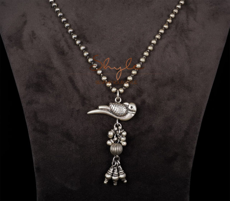 Anvaya Parrot Ghughri Ball Chain Necklace
