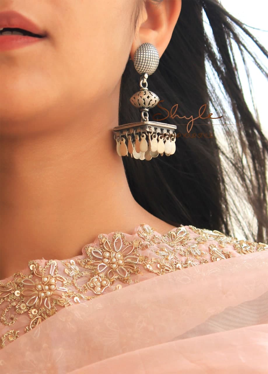 Tattva textured Motif Square Layered Jhumka model