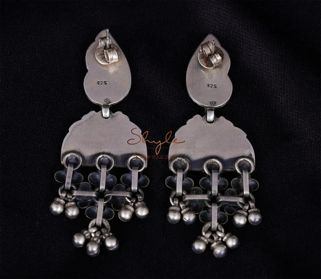 Mizoya Intricate Peacock Jali Earrings back