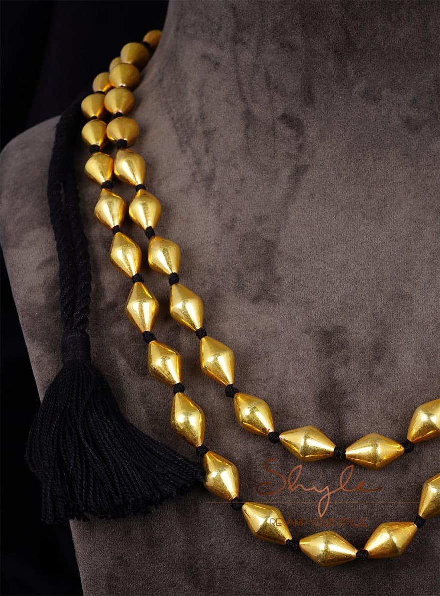 Anvaya Gold Tone Two Layered Dholki Mala