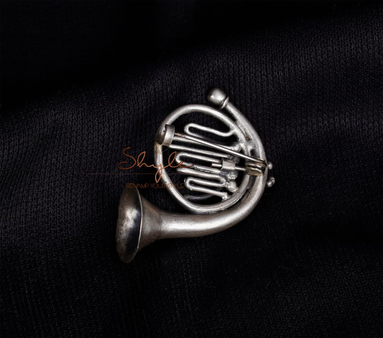 Anvaya Statement French Horn Brooch back
