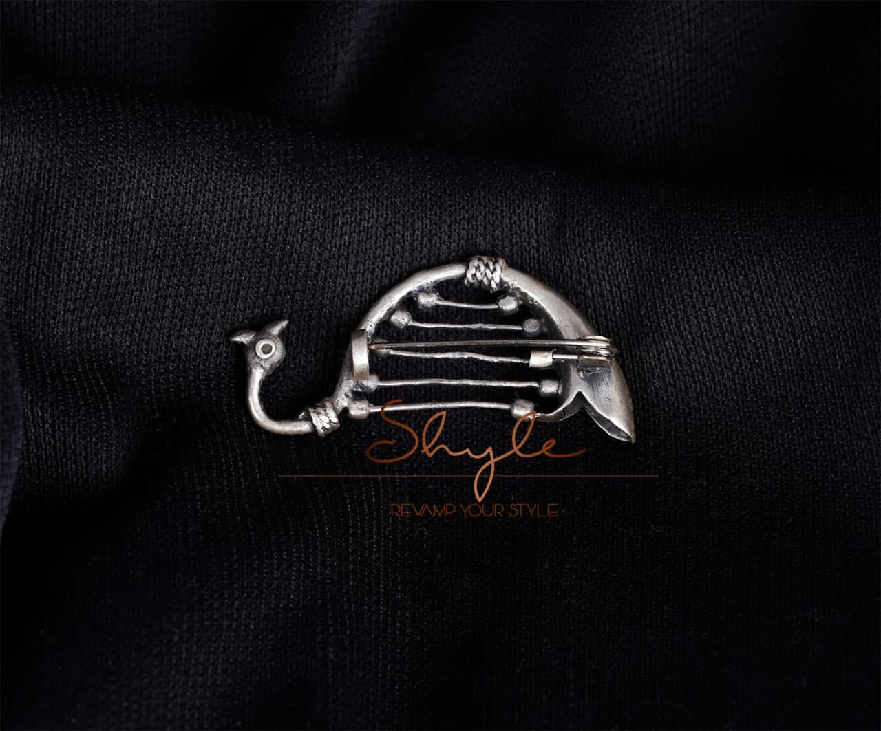 Anvaya Statement Harp Brooch back