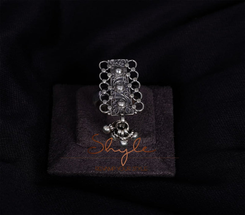 Mizoya Intricate Ghughri Drop Ring