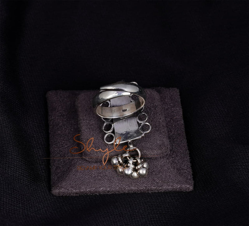 Mizoya Intricate Ghughri Drop Ring