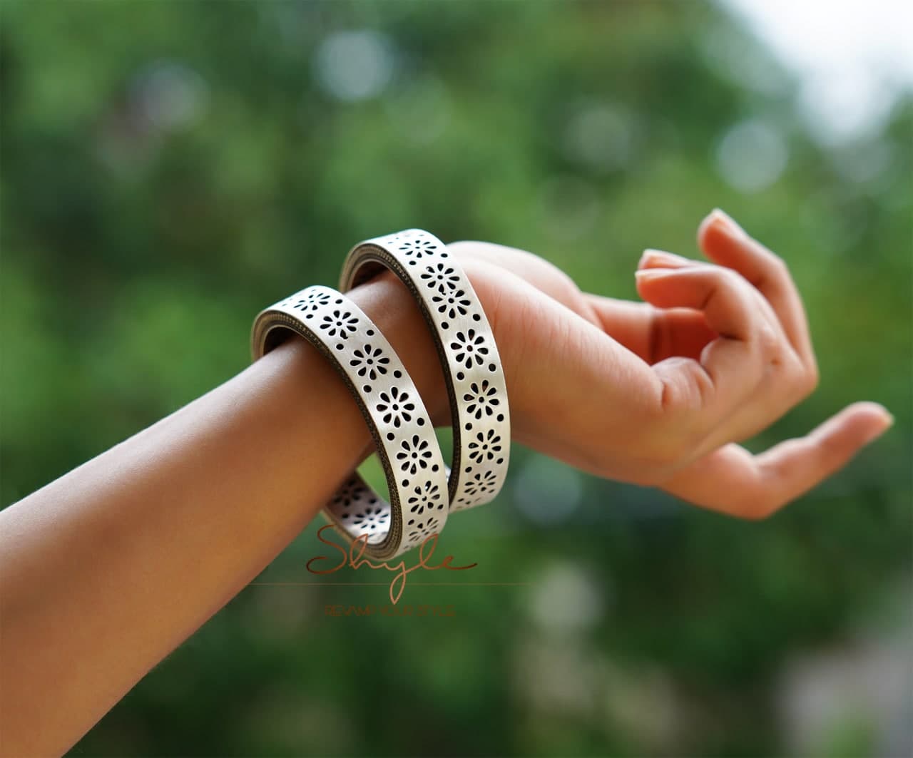 Moh Fine Carved Flower Statement Kada primary