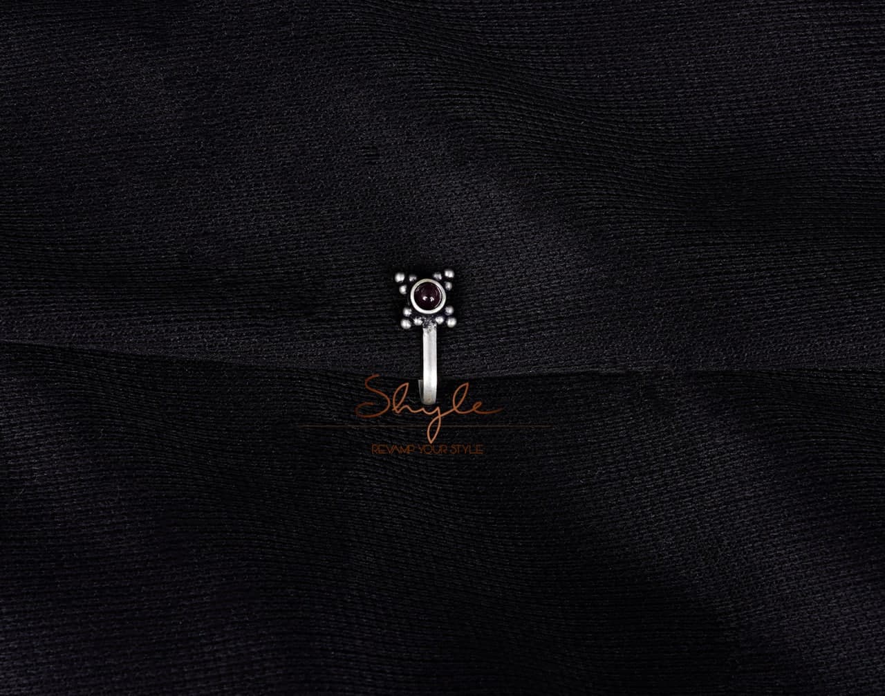 Moh Stone Studded Intricate Nose clip on front