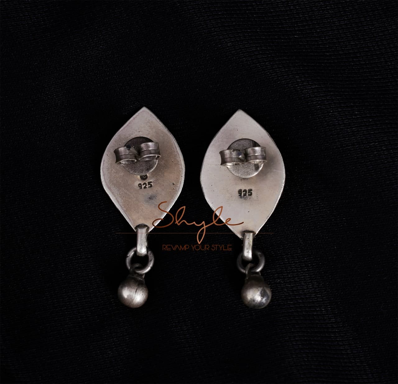 Adya intricate Leaf Earrings back