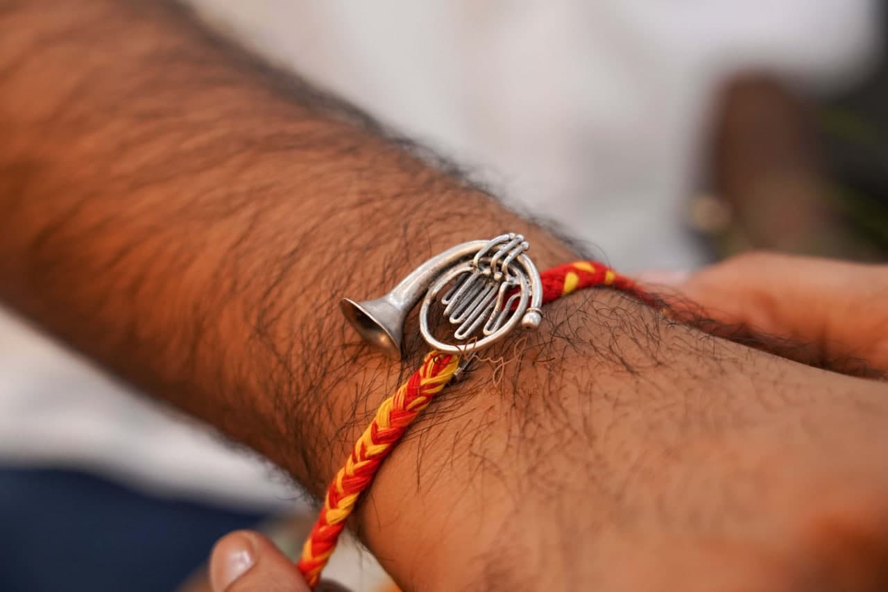 Anvaya Statement French Horn Rakhi cum Brooch