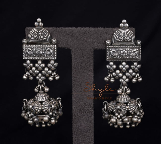 Anvaya Detailed Jali ghughri Embossed Jhumka front