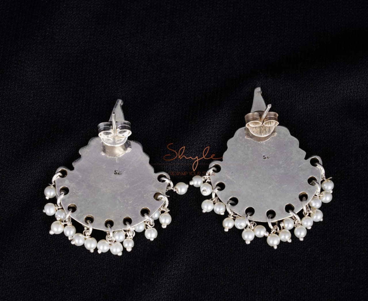 Essence Fine Embossed Pearl Drop Earrings