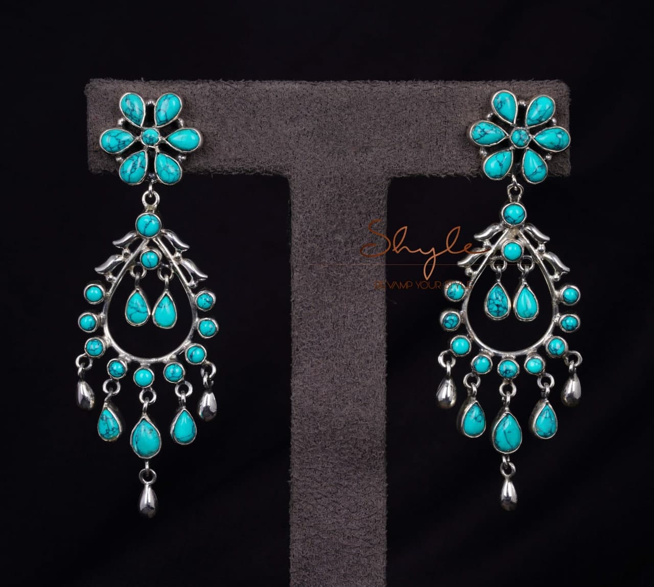 Essence Turquoise Jadau Earrings front